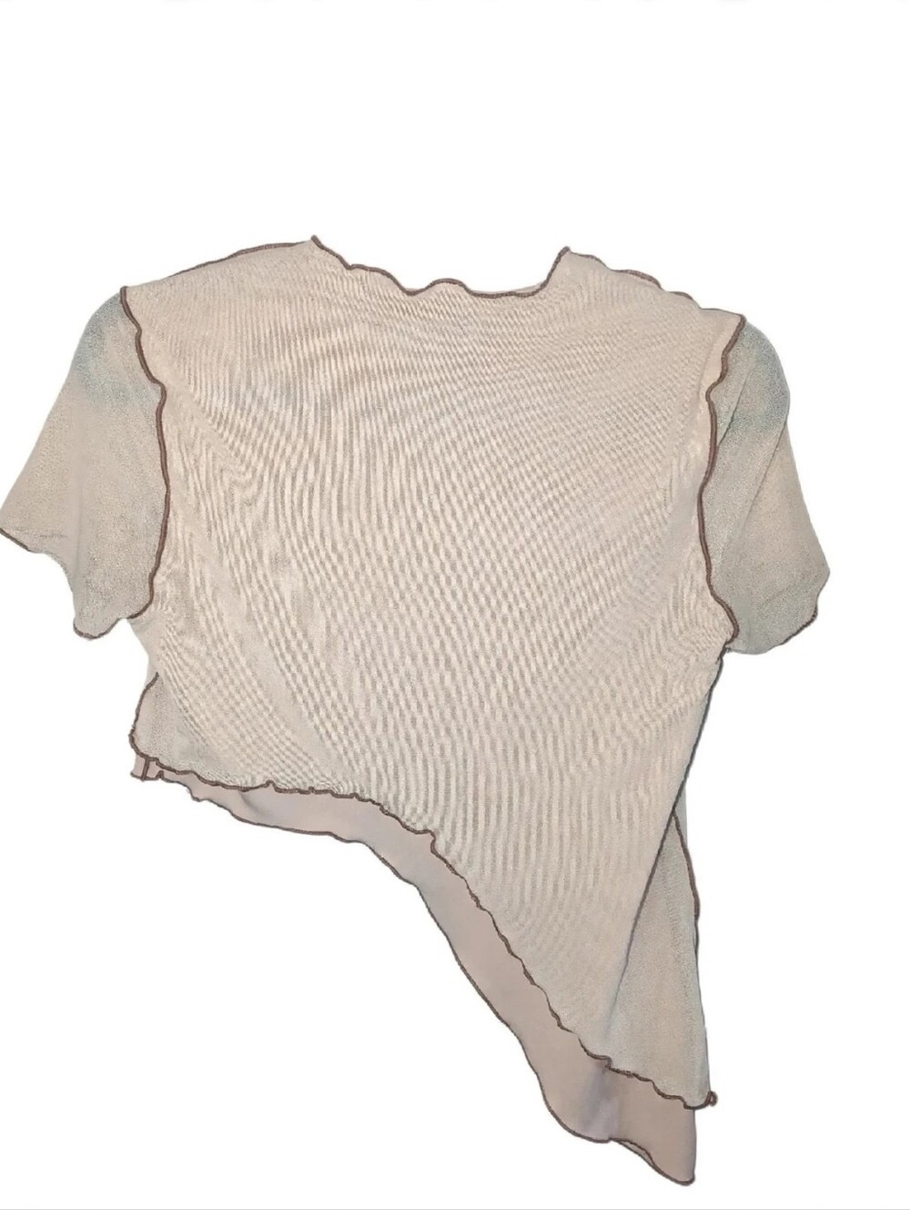 Princess Polly Asymmetrical Mesh Crop Top - Picture 3 of 5